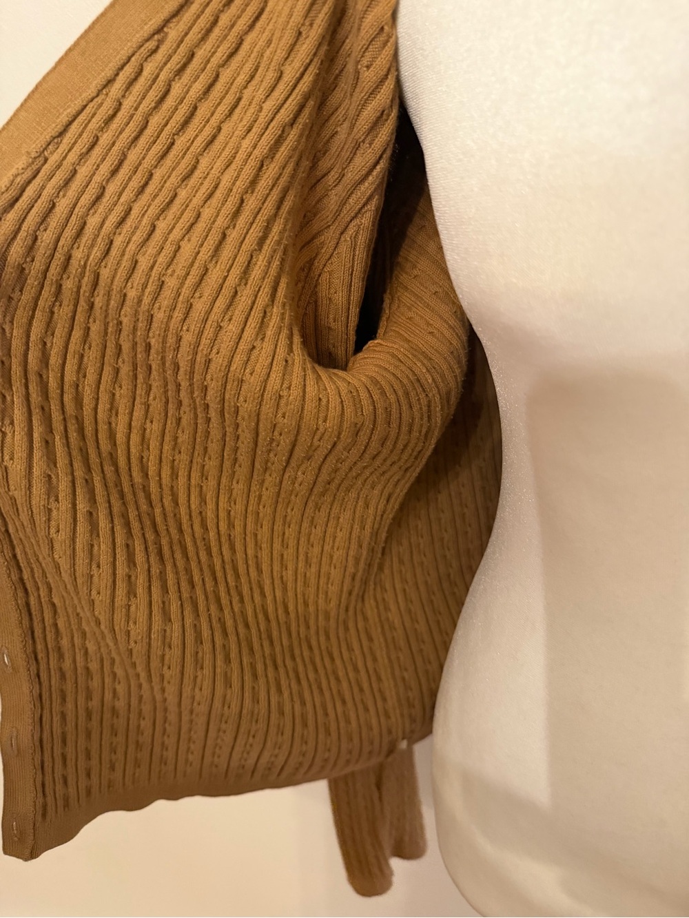 Ralph Lauren Cable Knit Cardigan Sweater Women’s Size L Camel Brown Button Front - Picture 12 of 16